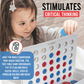 YESMARKS Wooden 4-in-a-Row Game Tic Tac Toe Tabletop Board Game Set
