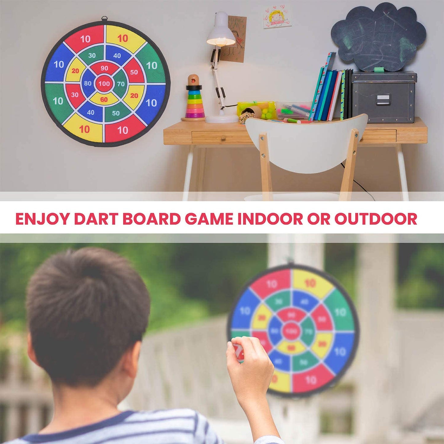 YESMARKS Kids Toys Game Dart Board Set | Safer Alternative To Pointy Darts | Gift for Kids