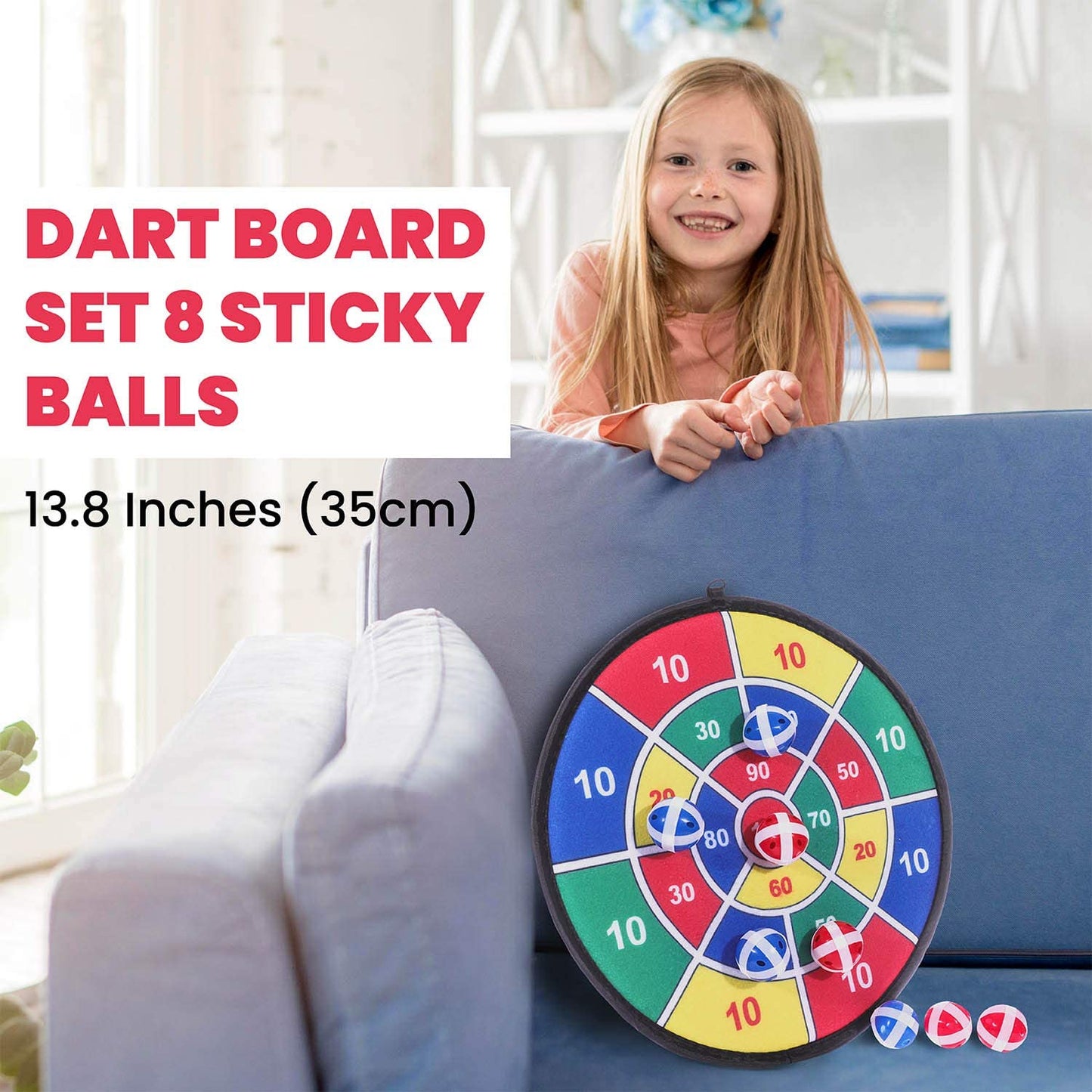 YESMARKS Kids Toys Game Dart Board Set | Safer Alternative To Pointy Darts | Gift for Kids