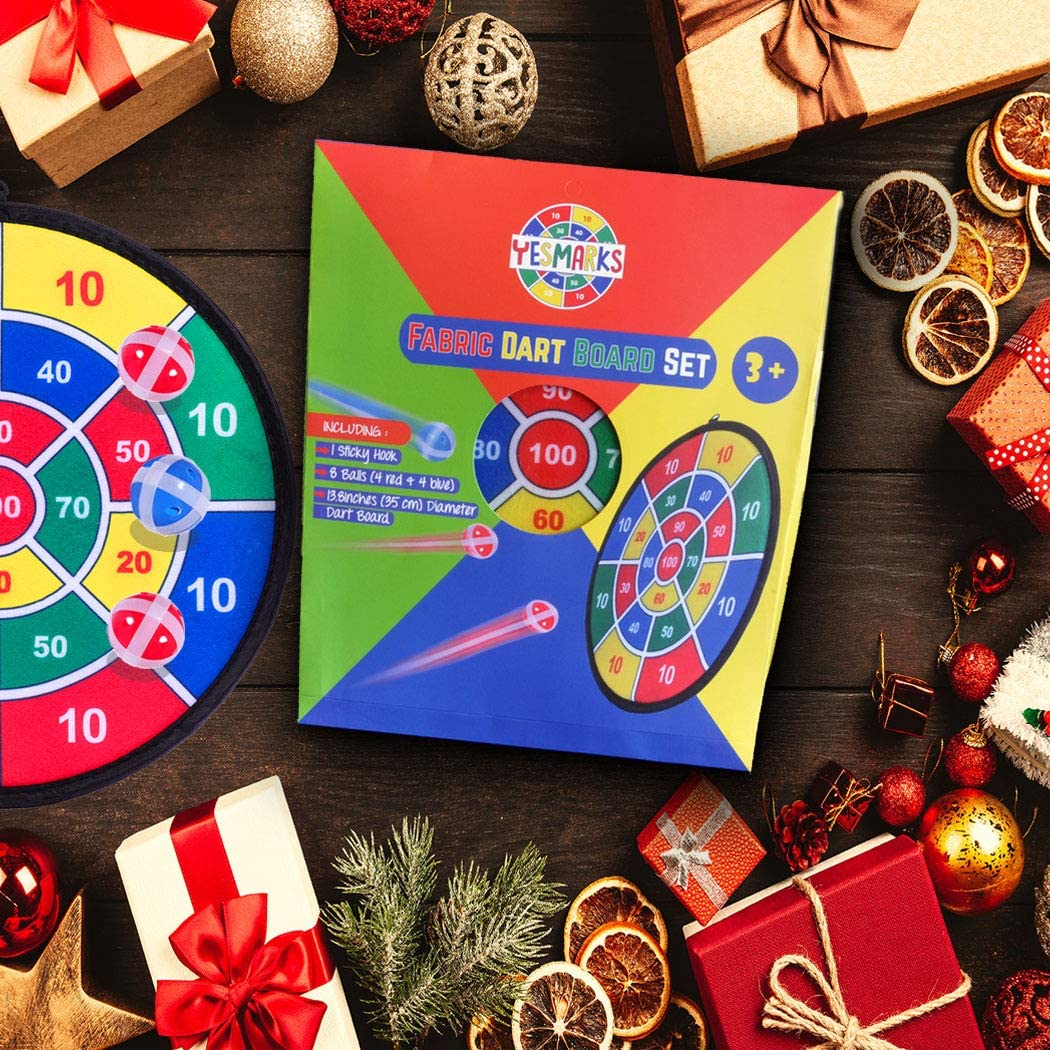 YESMARKS Kids Toys Game Dart Board Set | Safer Alternative To Pointy Darts | Gift for Kids