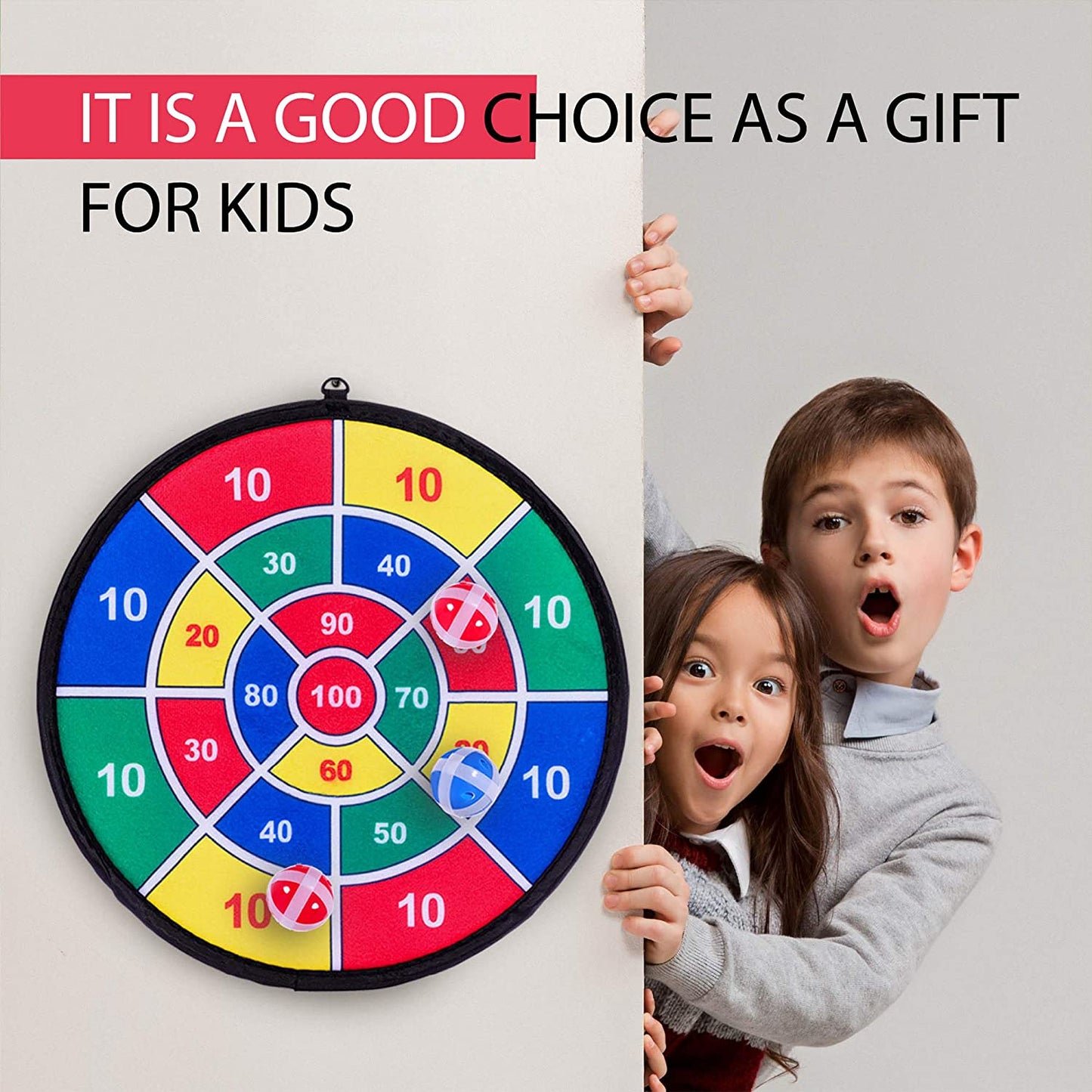 YESMARKS Kids Toys Game Dart Board Set | Safer Alternative To Pointy Darts | Gift for Kids